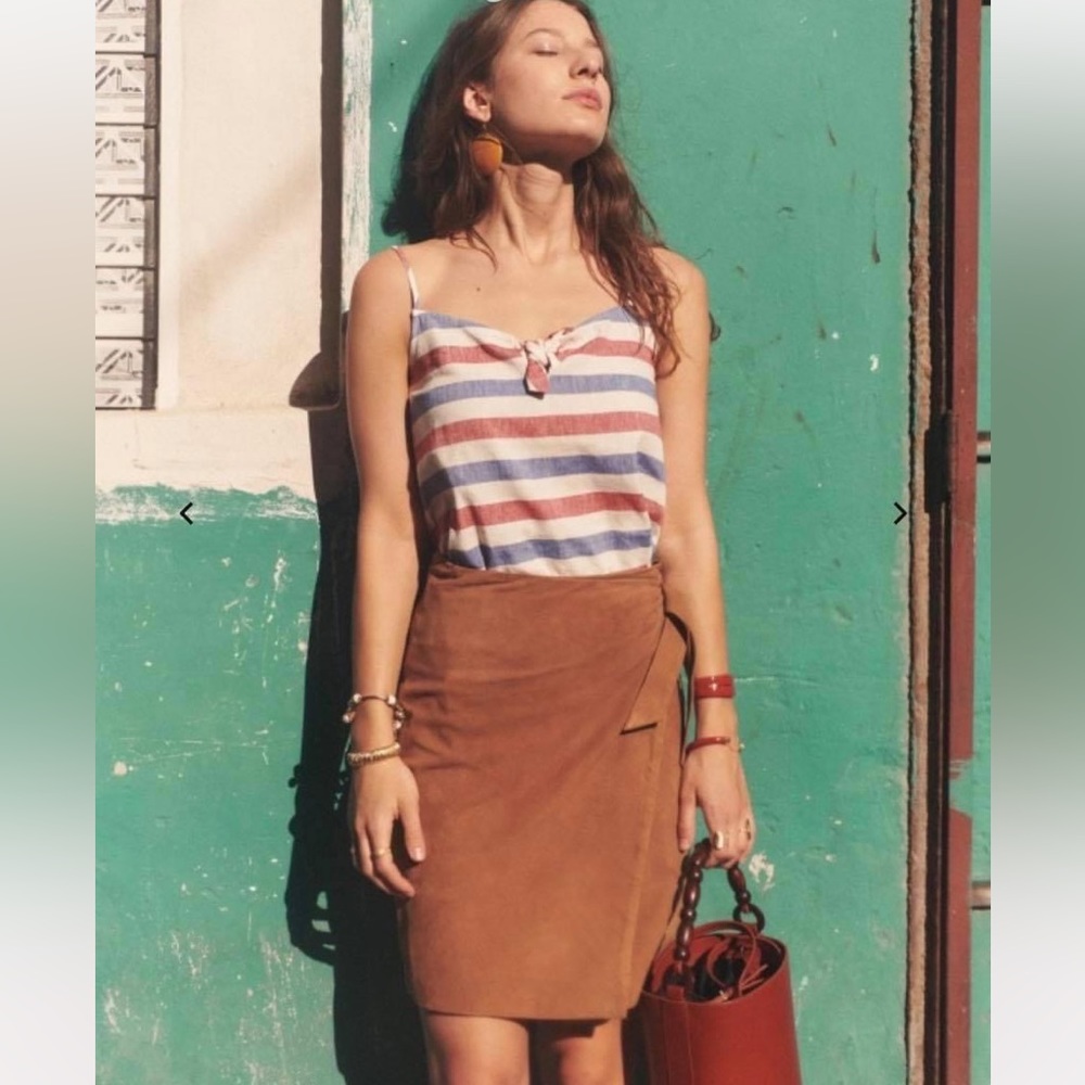 New SEZANE Louma Skirt (100% Leather) in 4/36